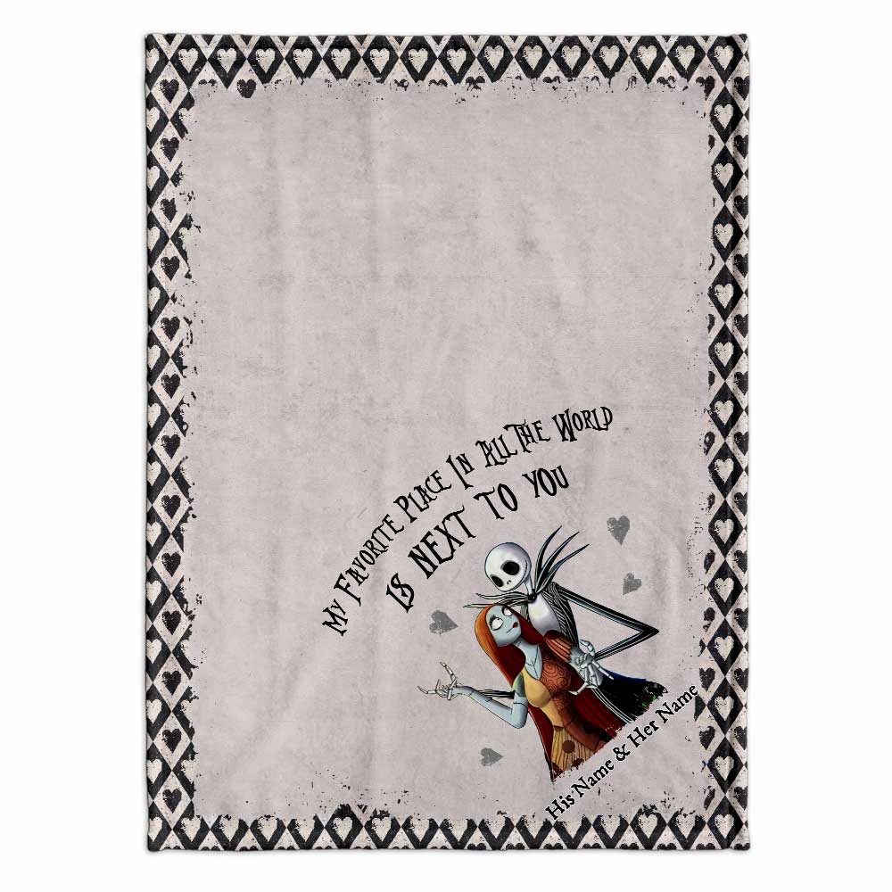 Personalized Couple Nightmare Blanket Custom Names Gift for Engagement