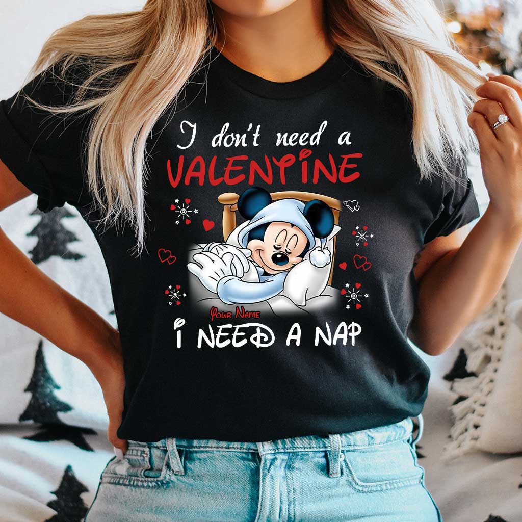 Personalized Valentine T-shirt with Mickey Mouse Design for Her