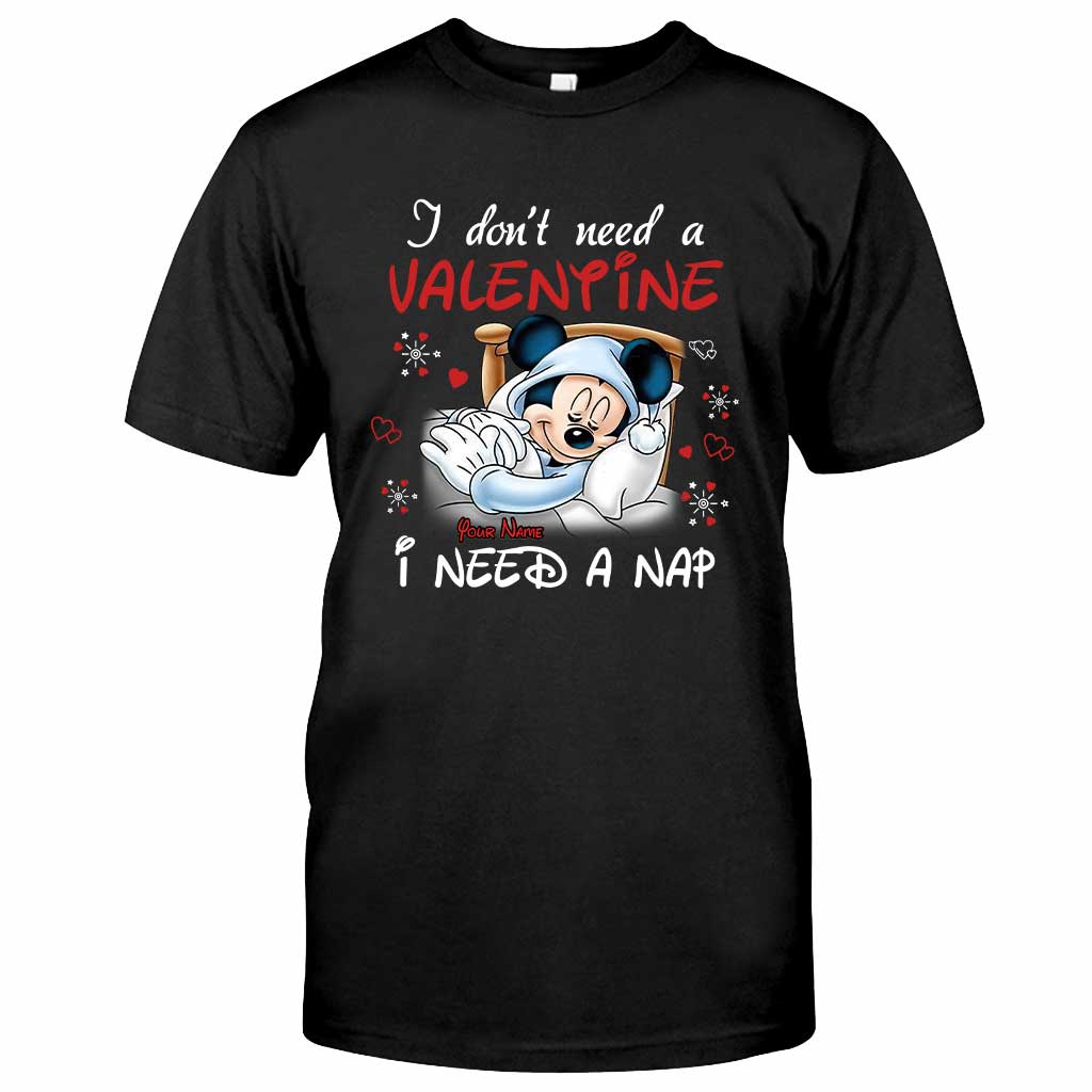 Personalized Valentine T-shirt with Mickey Mouse Design for Her
