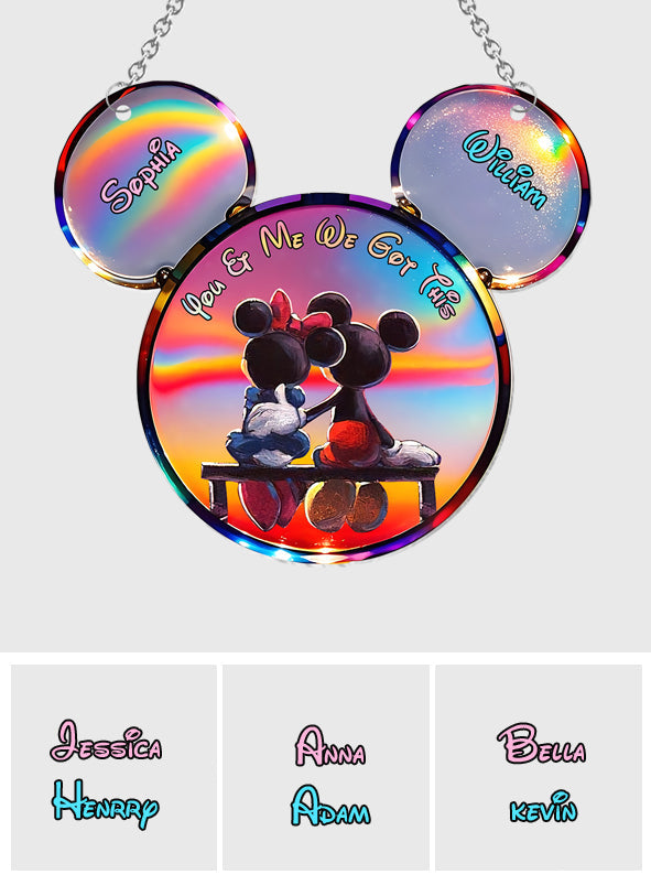 Personalized Mickey Mouse Suncatcher Ornament Custom Gift for Couples