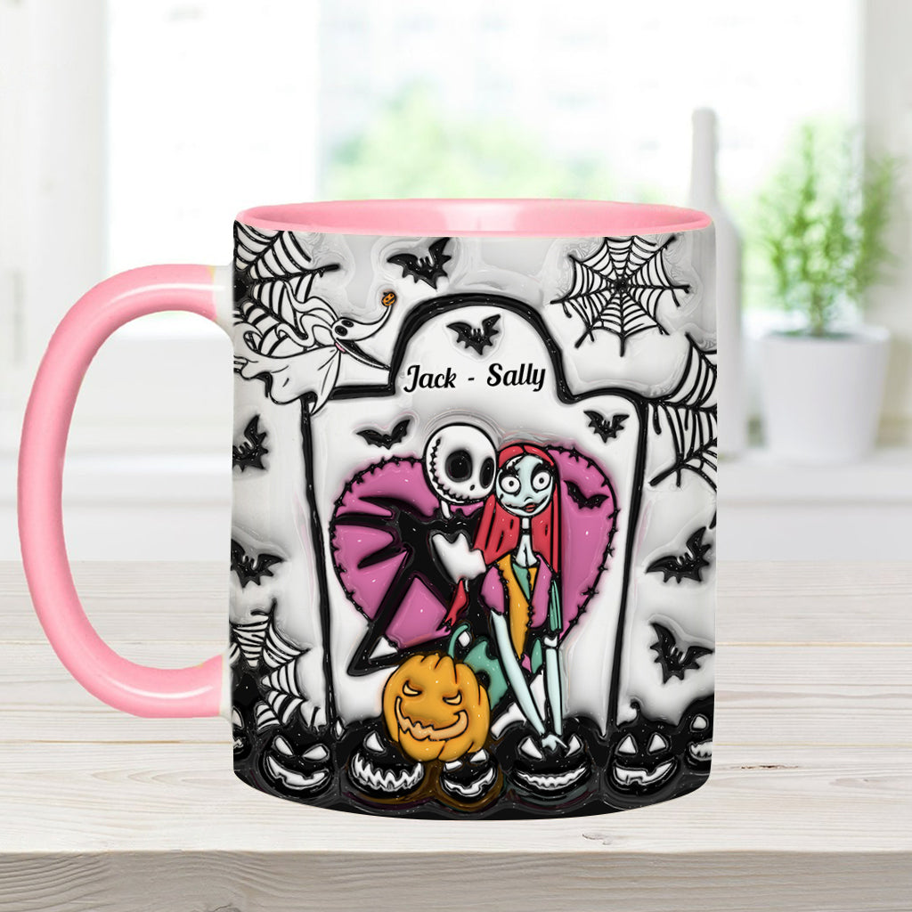 Personalized Halloween Accent Mug Custom Couples Gift for Jack and Sally
