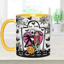 Load image into Gallery viewer, Personalized Halloween Accent Mug Custom Couples Gift for Jack and Sally
