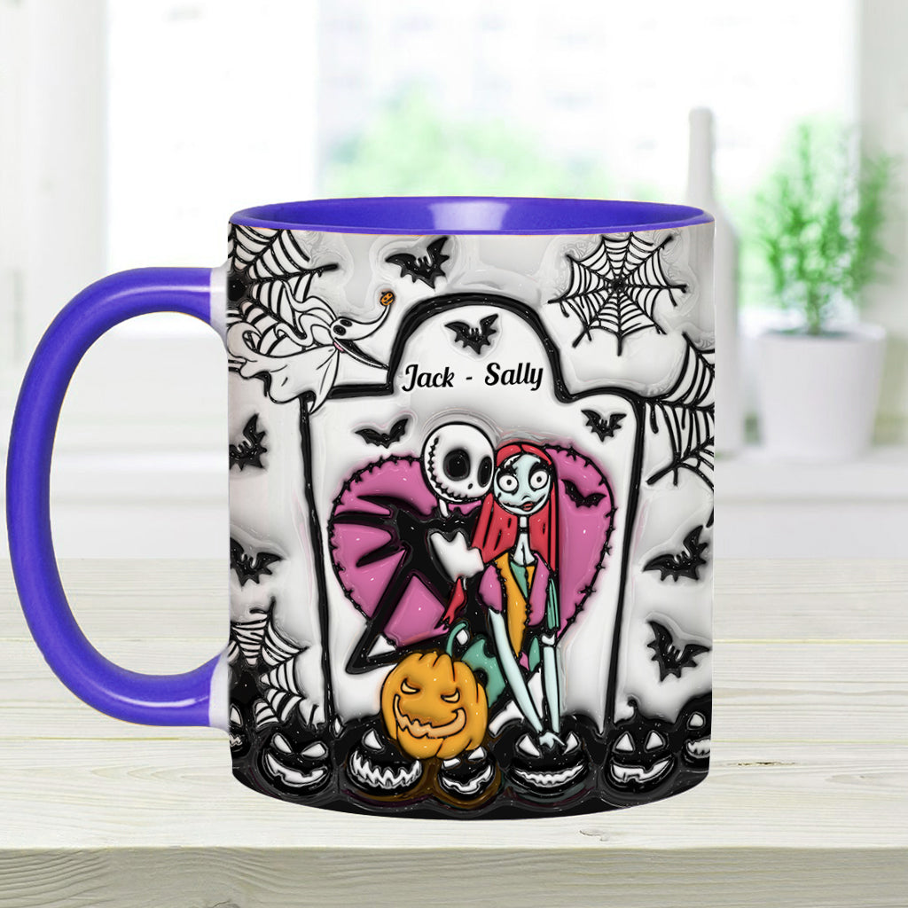 Personalized Halloween Accent Mug Custom Couples Gift for Jack and Sally