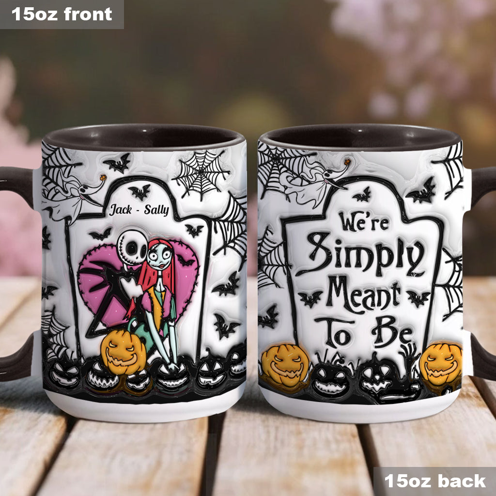 Personalized Halloween Accent Mug Custom Couples Gift for Jack and Sally