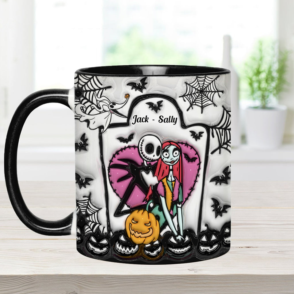 Personalized Halloween Accent Mug Custom Couples Gift for Jack and Sally