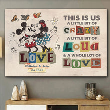 Load image into Gallery viewer, Personalized Disney Couple Canvas Print Custom Name Gift
