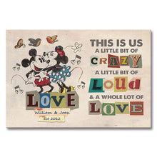 Load image into Gallery viewer, Personalized Disney Couple Canvas Print Custom Name Gift
