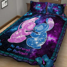 Load image into Gallery viewer, Personalized Galaxy Ohana Quilt Set Custom Names Gift for Couples
