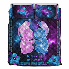 Load image into Gallery viewer, Personalized Galaxy Ohana Quilt Set Custom Names Gift for Couples

