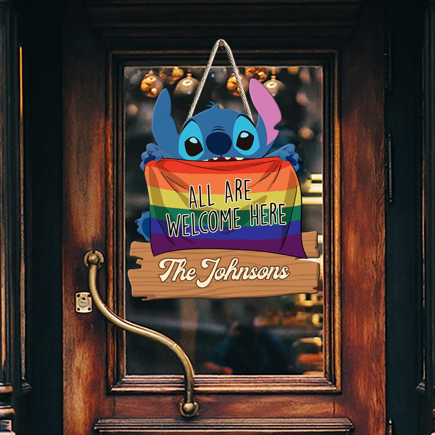 Personalized LGBT Support Wood Sign Custom Name Gift
