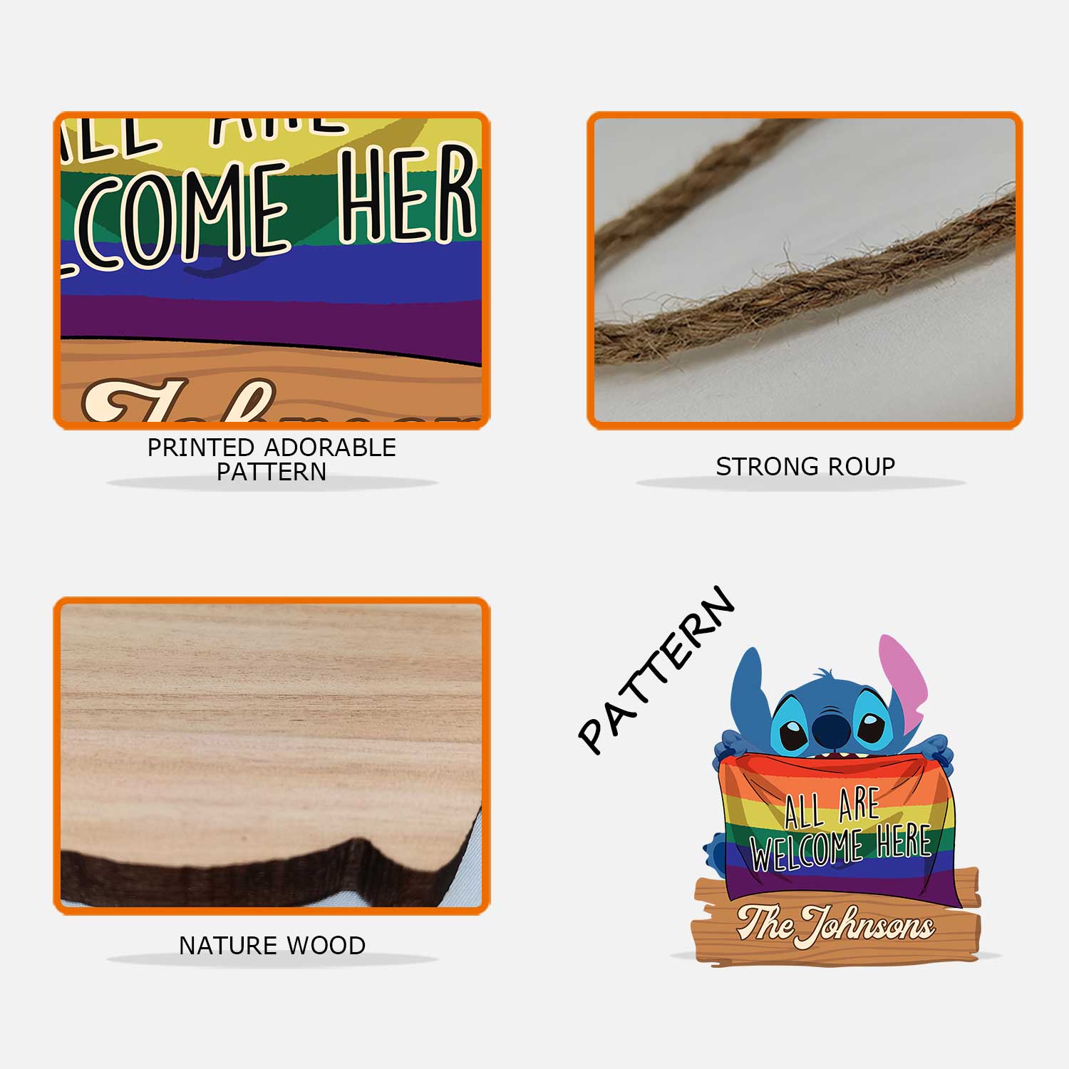 Personalized LGBT Support Wood Sign Custom Name Gift