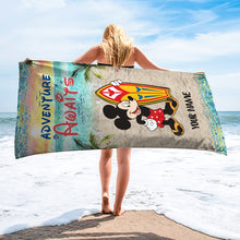 Load image into Gallery viewer, Personalized Beach Towel with Mickey Mouse Design for Vacation

