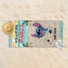 Load image into Gallery viewer, Personalized Ohana Beach Towel Custom Name Gift for Summer Fun
