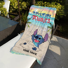 Load image into Gallery viewer, Personalized Ohana Beach Towel Custom Name Gift for Summer Fun
