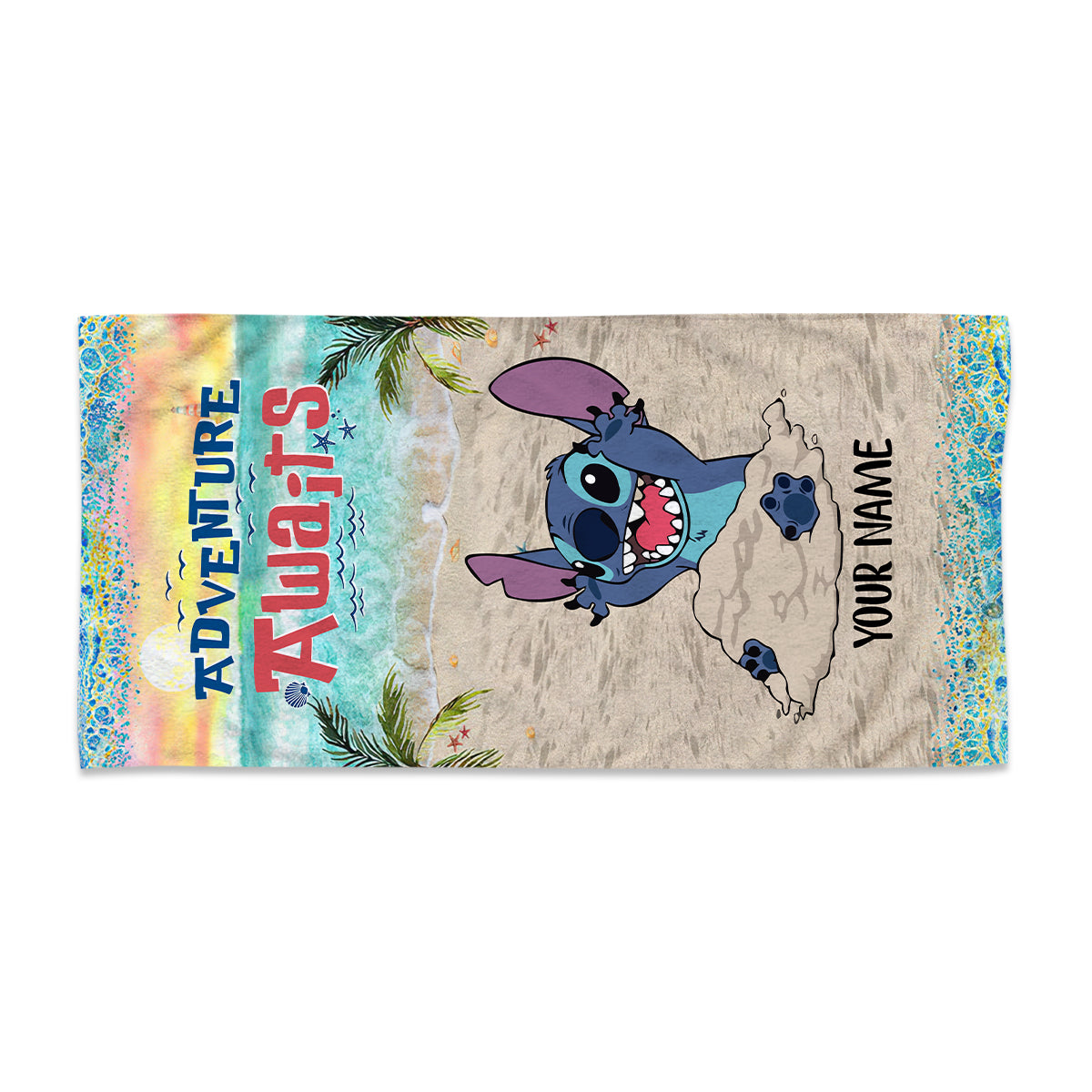 Personalized Ohana Beach Towel Custom Name Gift for Summer Fun