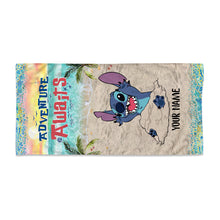 Load image into Gallery viewer, Personalized Ohana Beach Towel Custom Name Gift for Summer Fun
