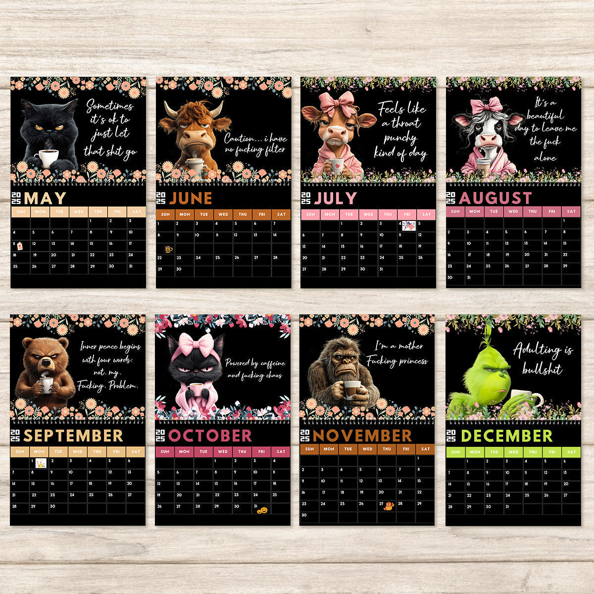 Personalized Funny Affirmation Wall Calendar Custom Name Gift for Colleague
