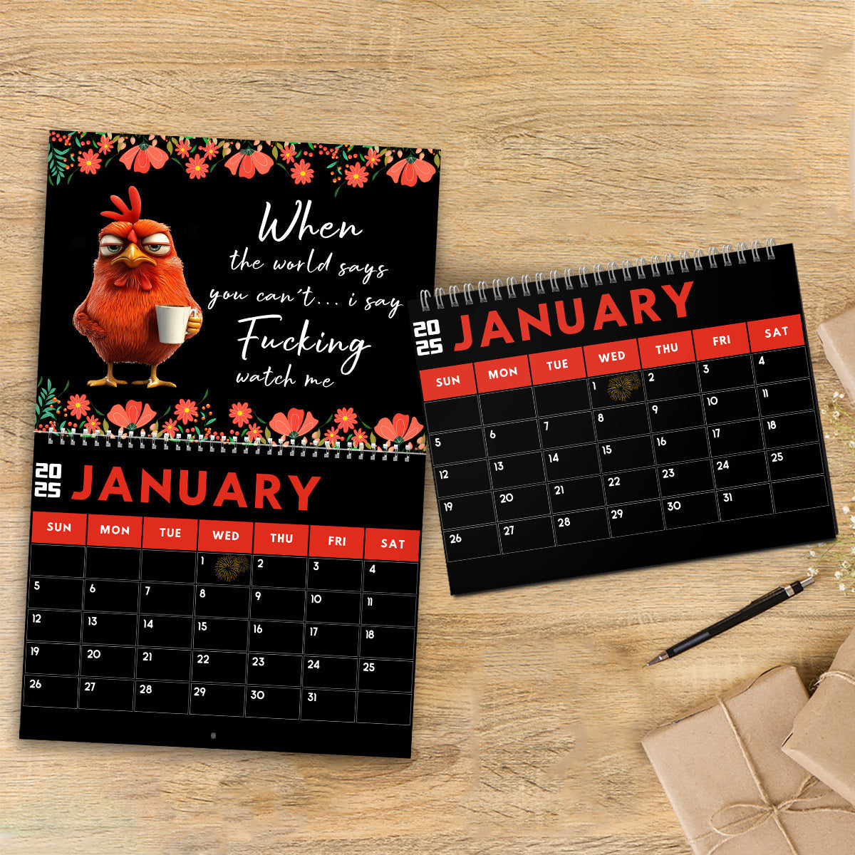 Personalized Funny Affirmation Wall Calendar Custom Name Gift for Colleague