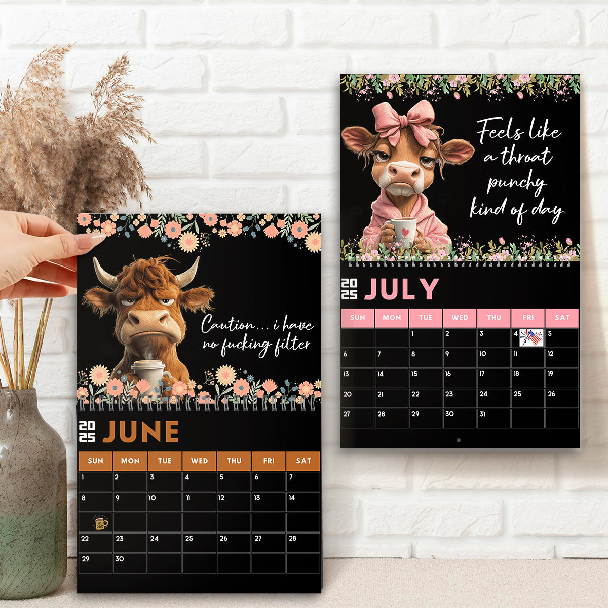 Personalized Funny Affirmation Wall Calendar Custom Name Gift for Colleague