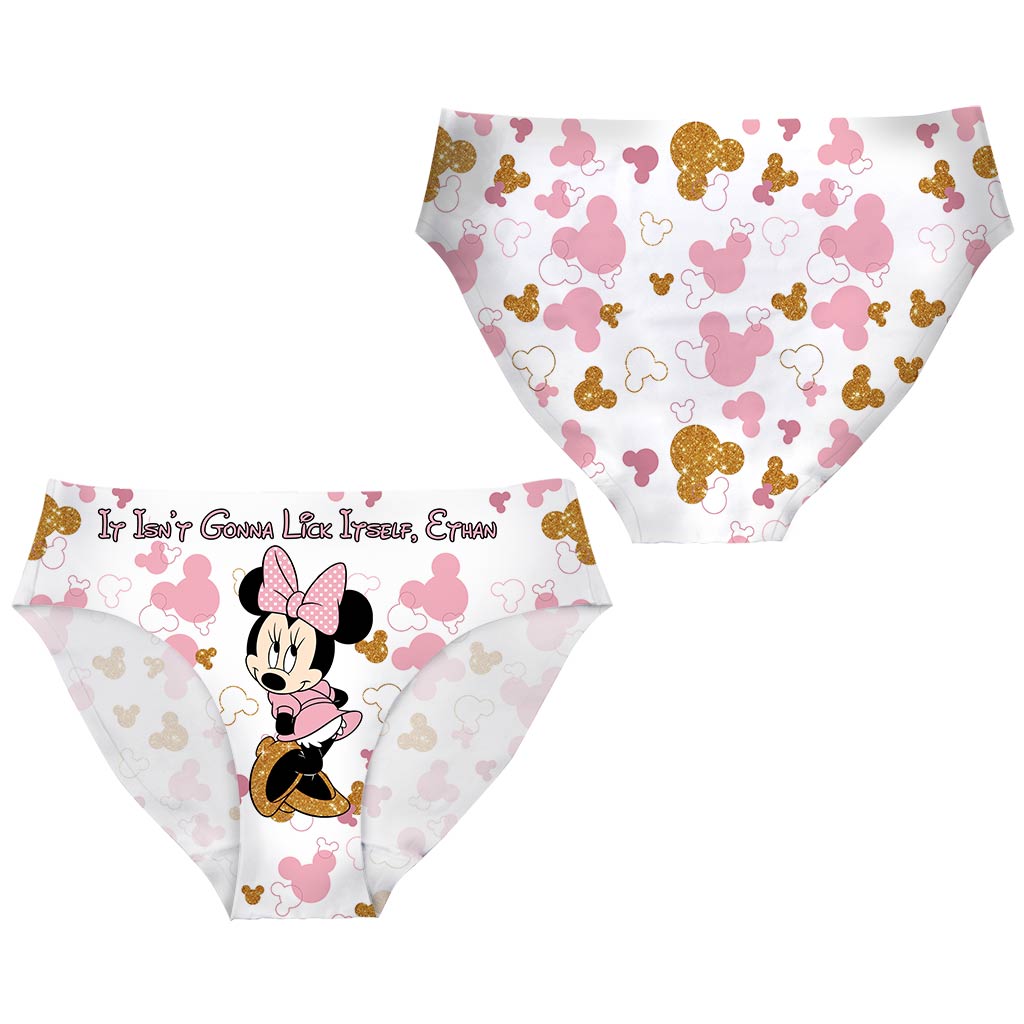 Personalized Women's Briefs with Cartoon Design Custom Name Gift for Her