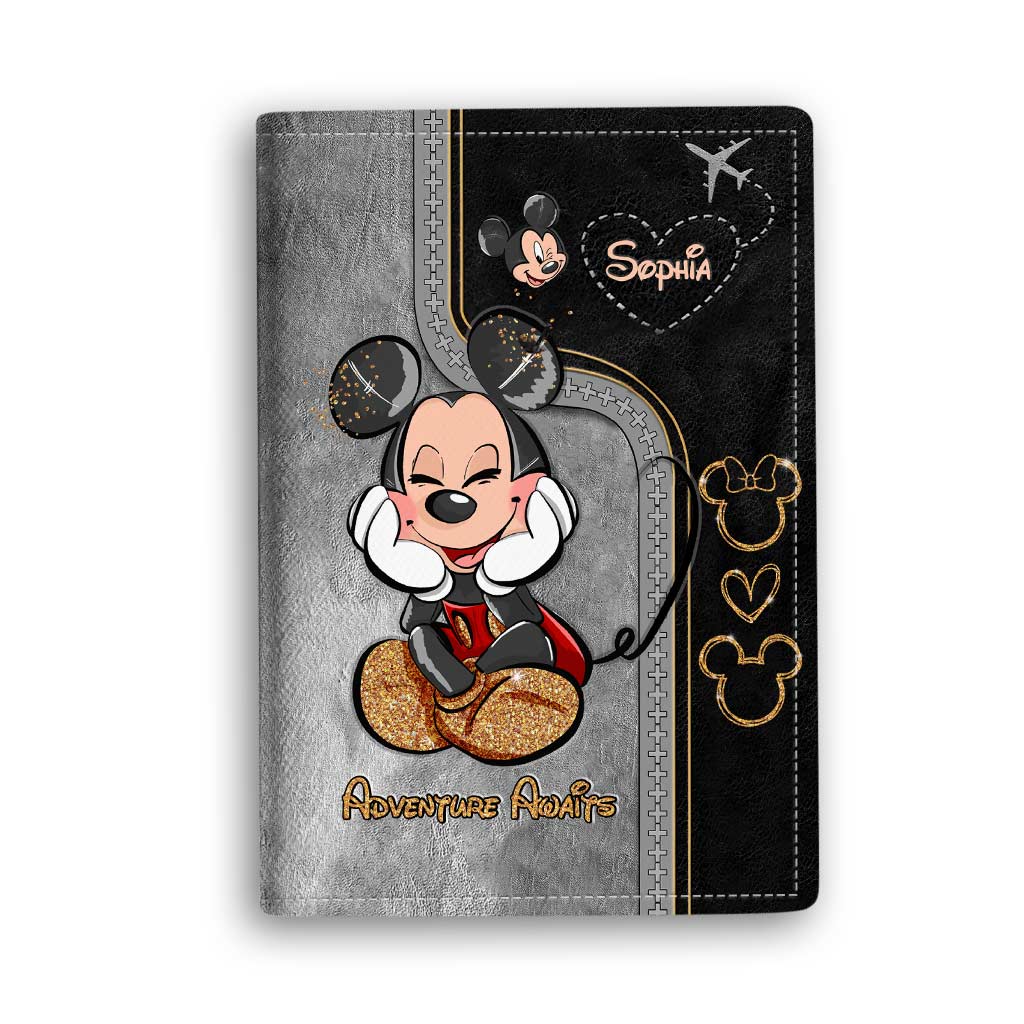 Personalized Mickey Mouse Passport Holder Custom Name Gift for Travel