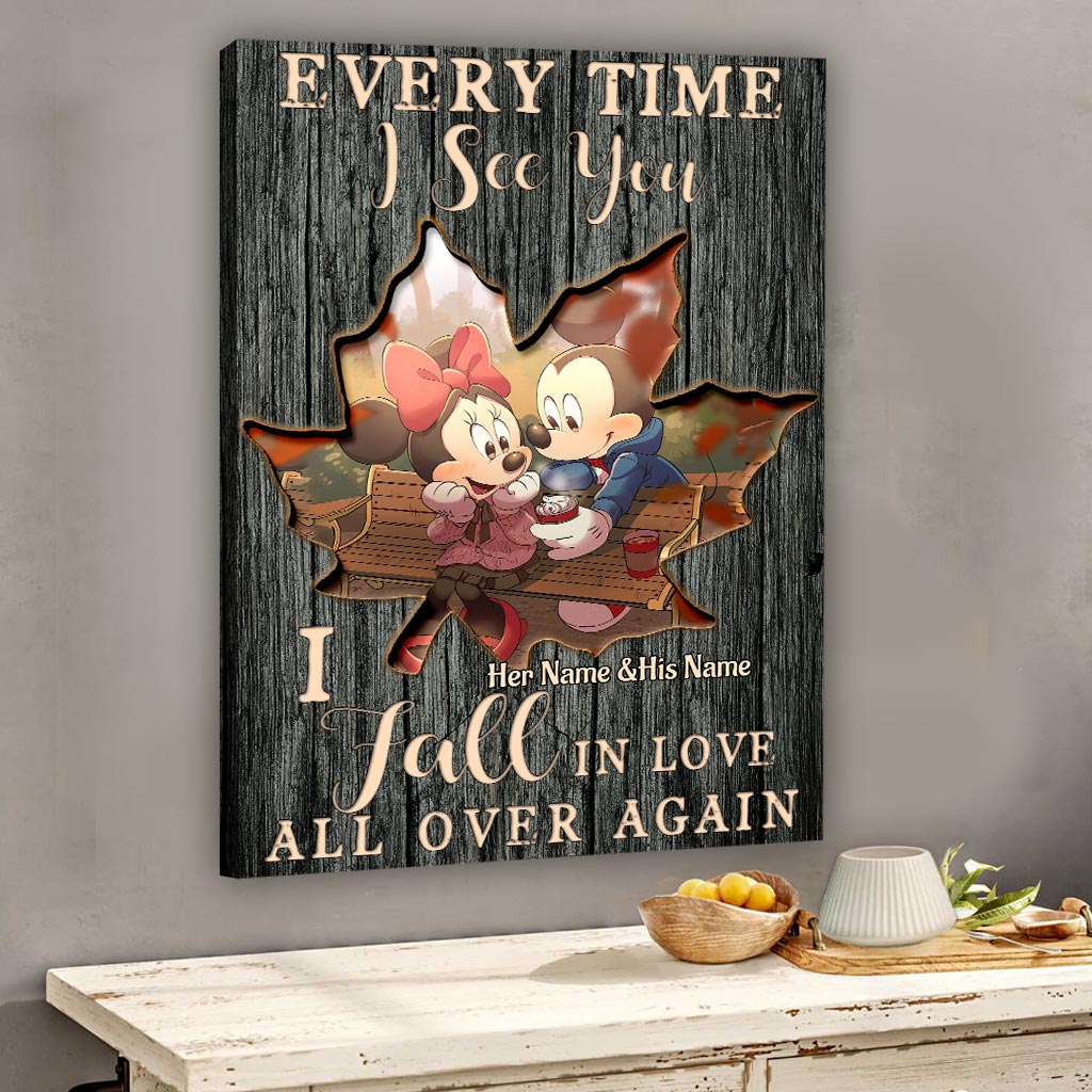 Personalized Couples Canvas Print Custom Names Love Art