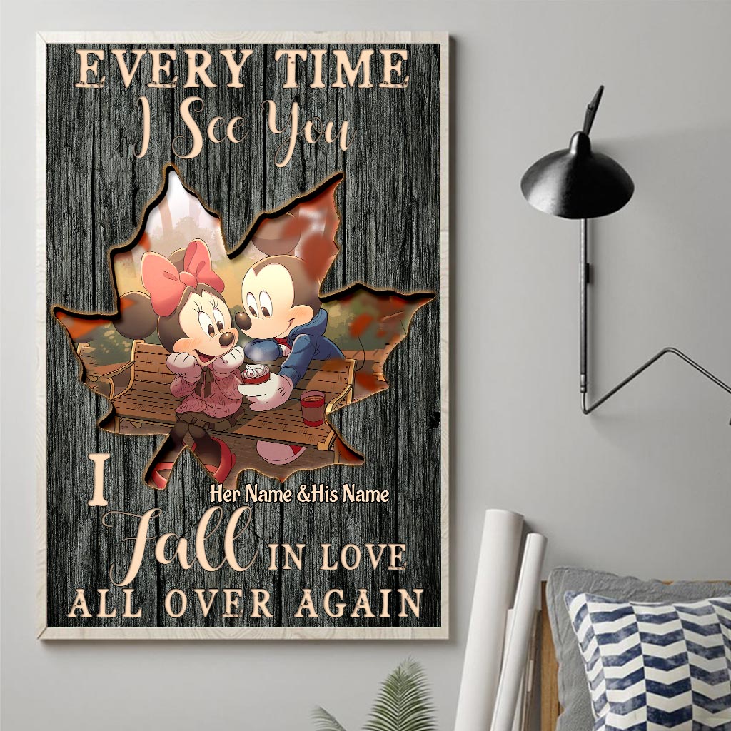 Personalized Couples Canvas Print Custom Names Love Art