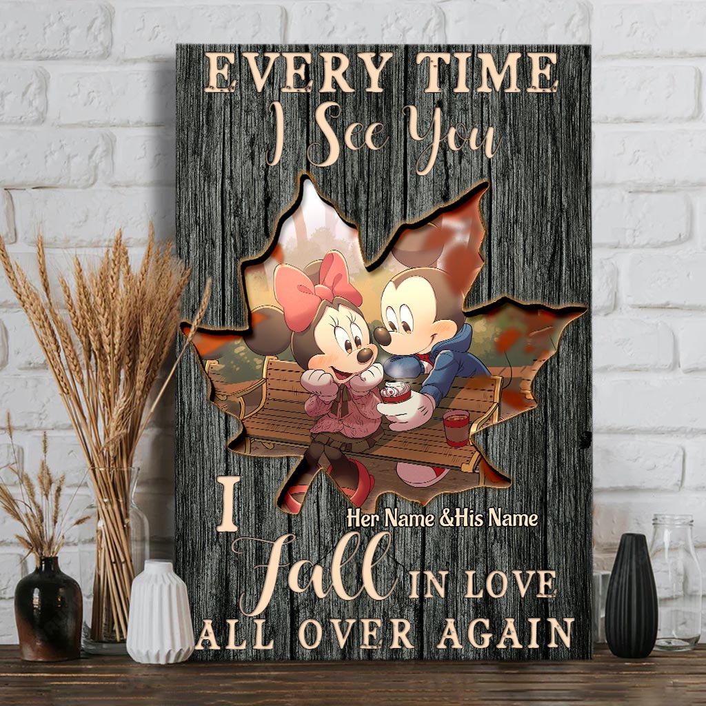 Personalized Couples Canvas Print Custom Names Love Art