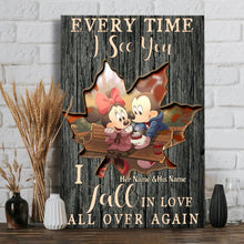 Load image into Gallery viewer, Personalized Couples Canvas Print Custom Names Love Art

