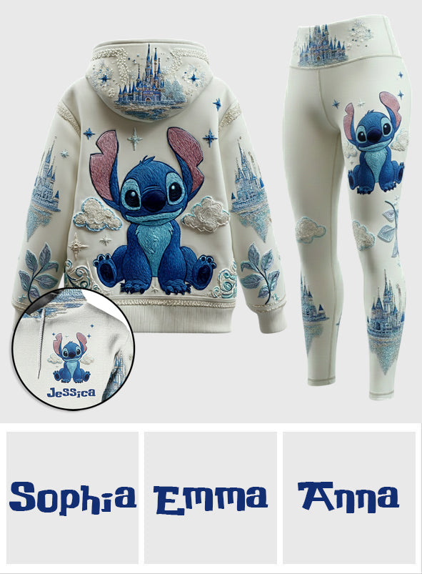 Personalized Stitch Hoodie and Leggings Set Custom Name Gift