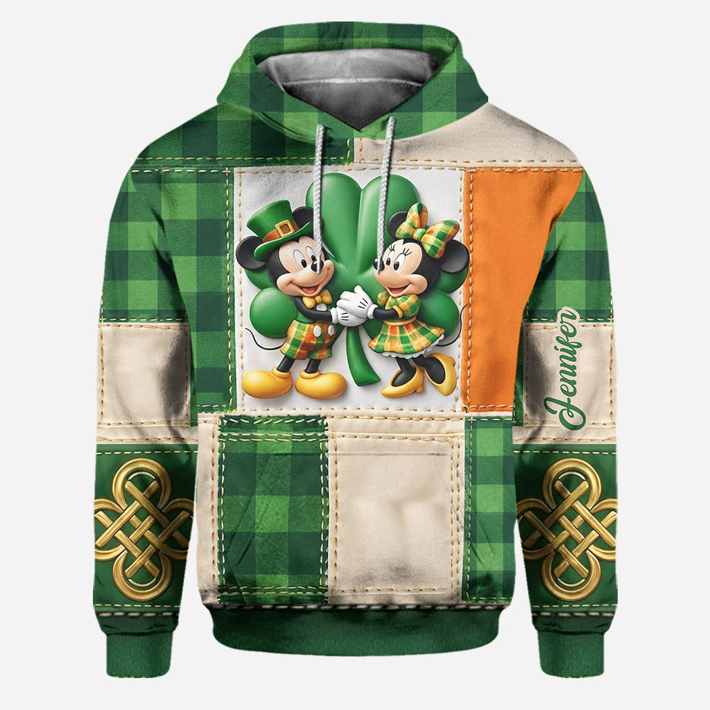 Personalized Shamrock Patchwork Hoodie & Leggings Gift Set for St. Patrick's Day