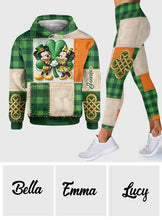 Load image into Gallery viewer, Personalized Shamrock Patchwork Hoodie &amp; Leggings Gift Set for St. Patrick's Day
