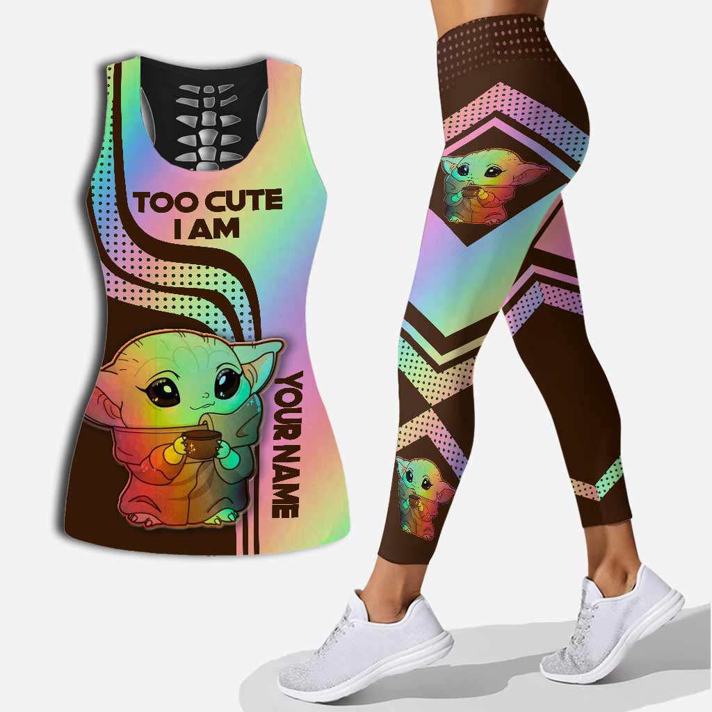 Personalized Hollow Tank Top & Leggings Custom Name Gift for Mom