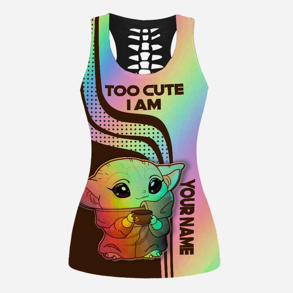 Personalized Hollow Tank Top & Leggings Custom Name Gift for Mom
