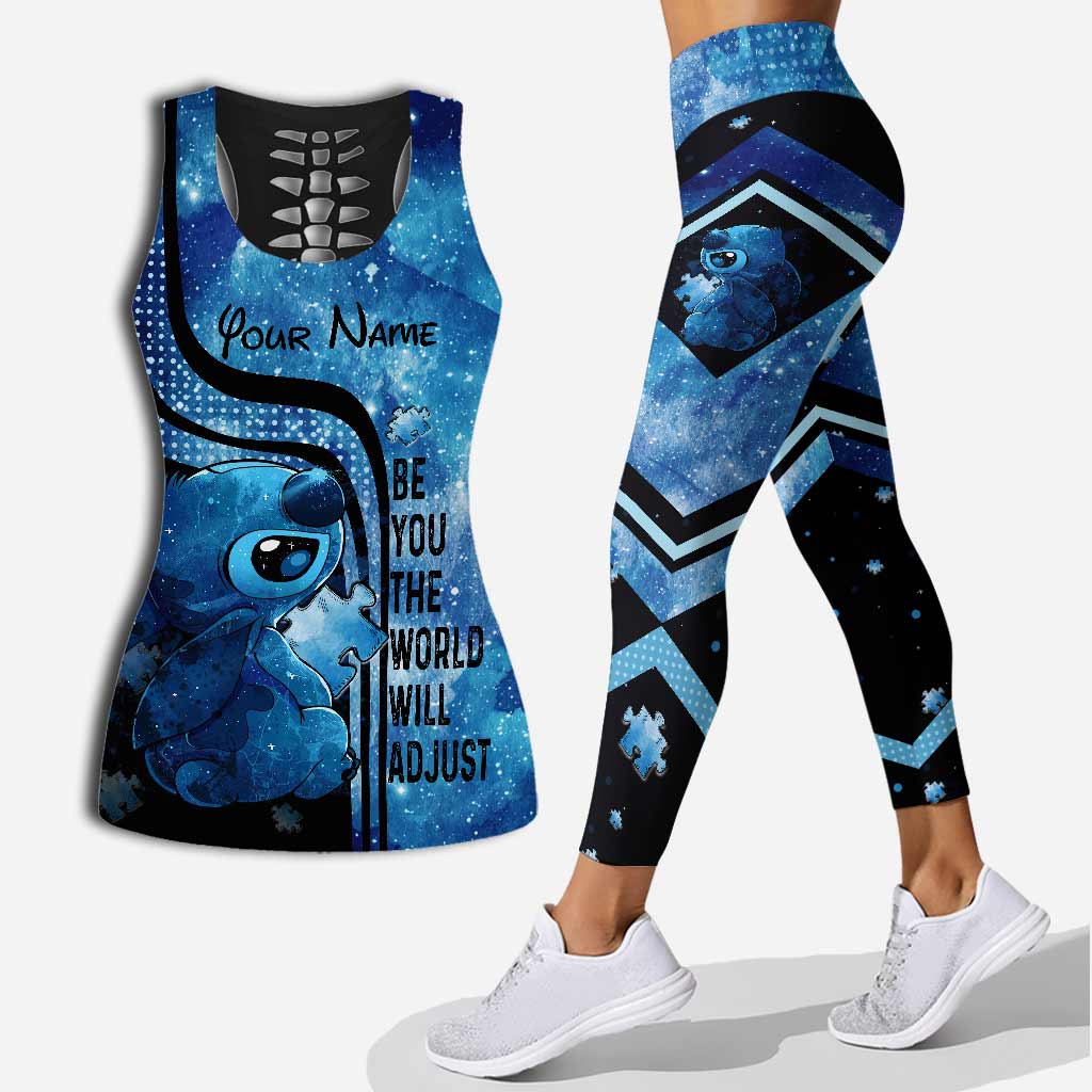 Personalized Autism Awareness Hollow Tank Top & Leggings Custom Name Gift