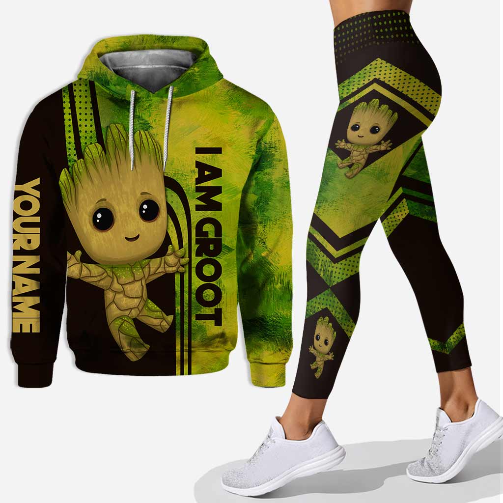 Personalized Baby Groot Hoodie and Leggings Gift for Kids