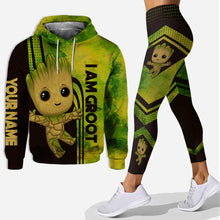 Load image into Gallery viewer, Personalized Baby Groot Hoodie and Leggings Gift for Kids
