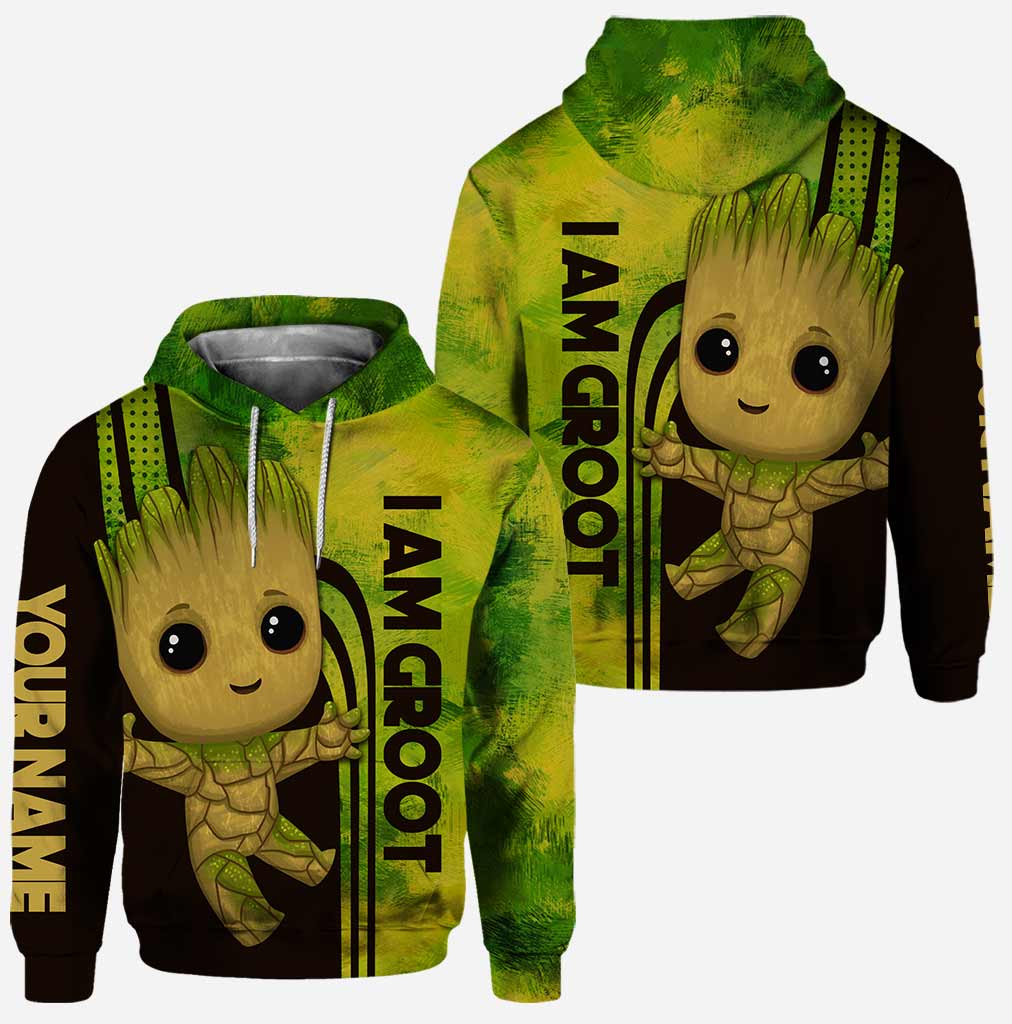 Personalized Baby Groot Hoodie and Leggings Gift for Kids