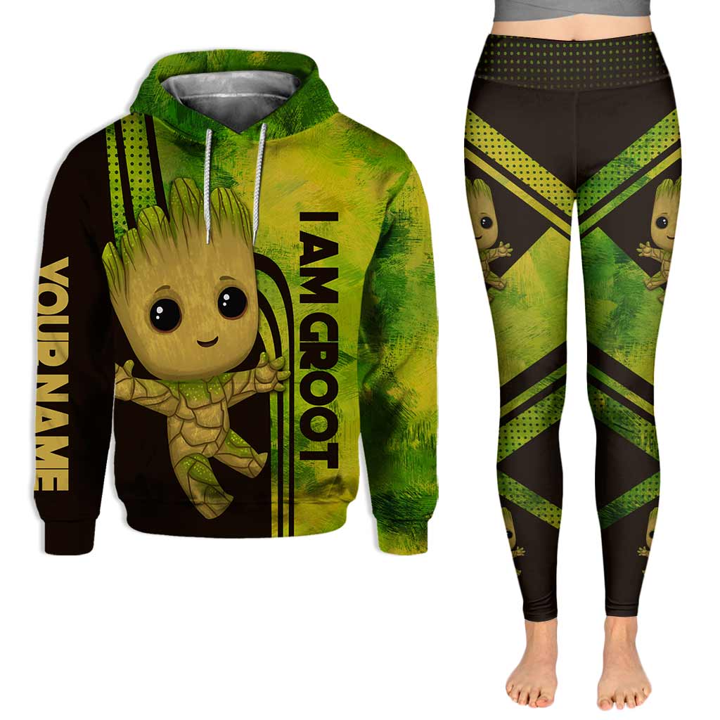 Personalized Baby Groot Hoodie and Leggings Gift for Kids