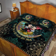 Load image into Gallery viewer, Personalized Mouse Quilt Set with Names - I Love You to the Moon and Back Gift
