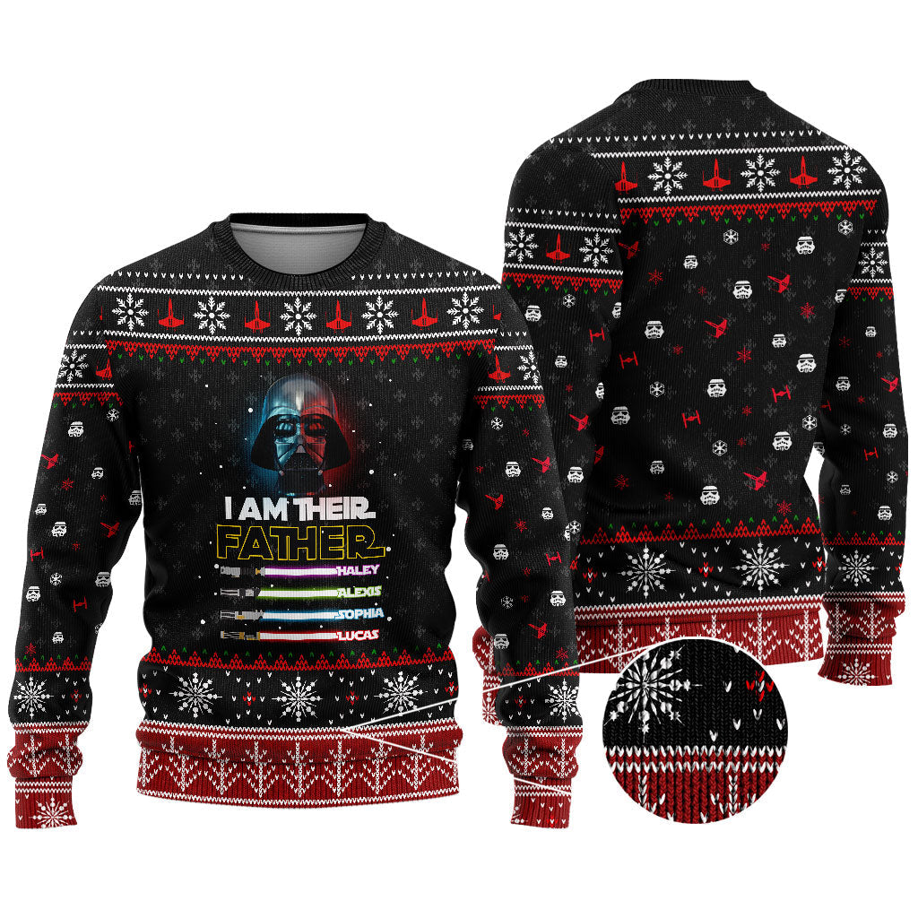Personalized Christmas Sweater for Dad with Custom Names