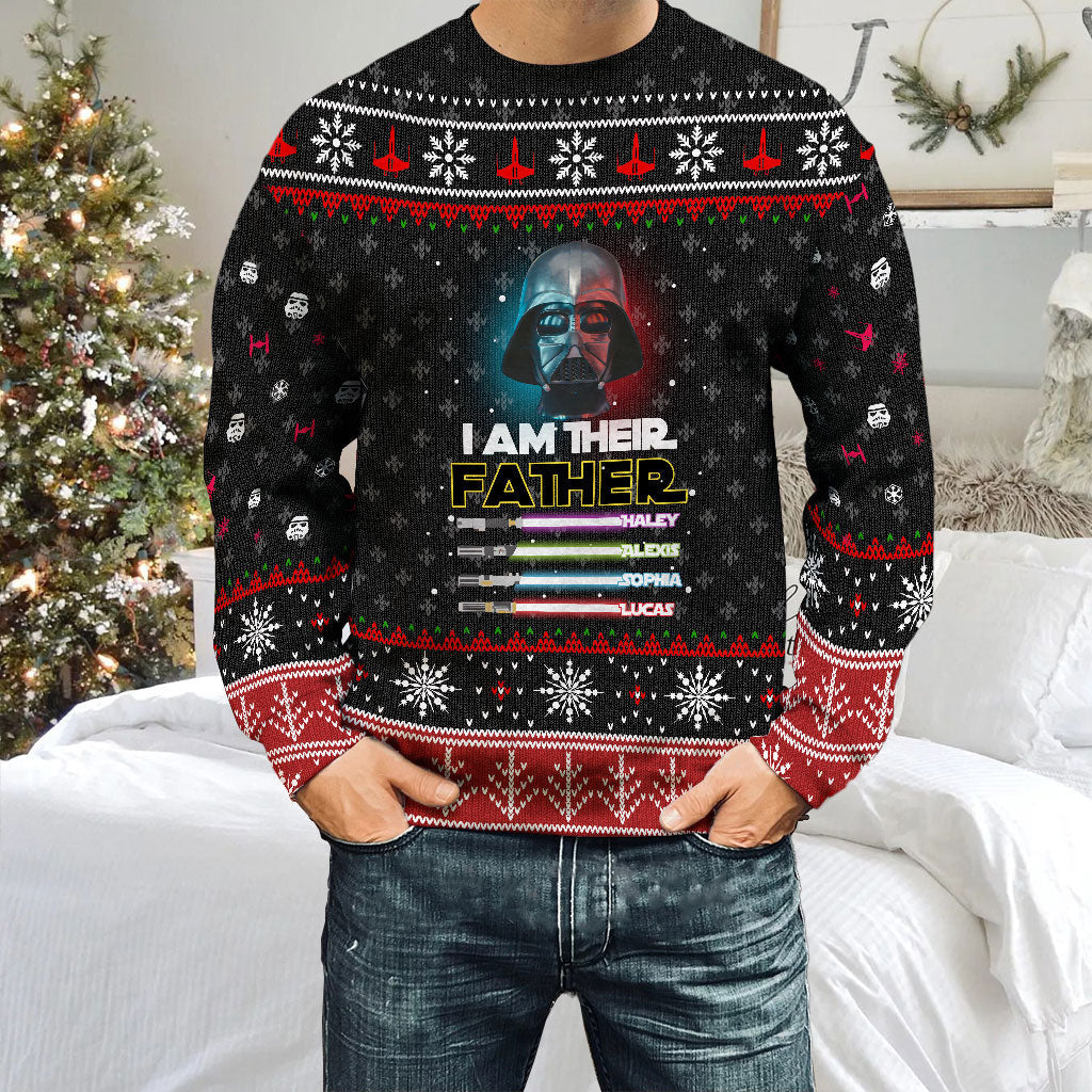 Personalized Christmas Sweater for Dad with Custom Names