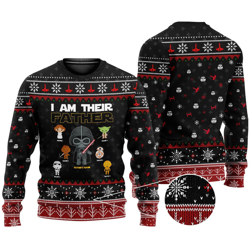 Personalized Christmas Sweater I Am Their Father Gift for Dad