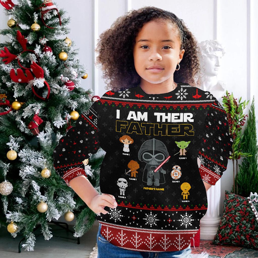 Personalized Christmas Sweater I Am Their Father Gift for Dad