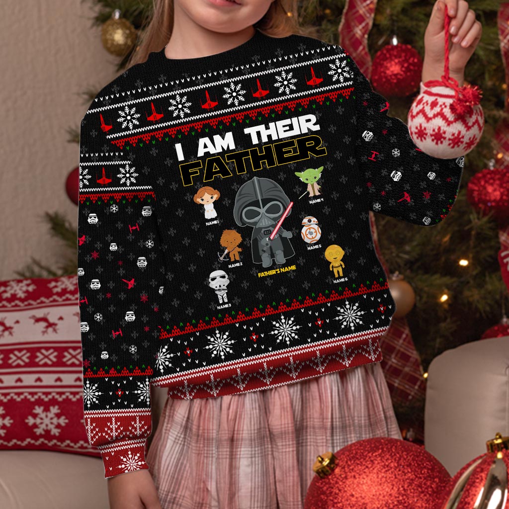 Personalized Christmas Sweater I Am Their Father Gift for Dad