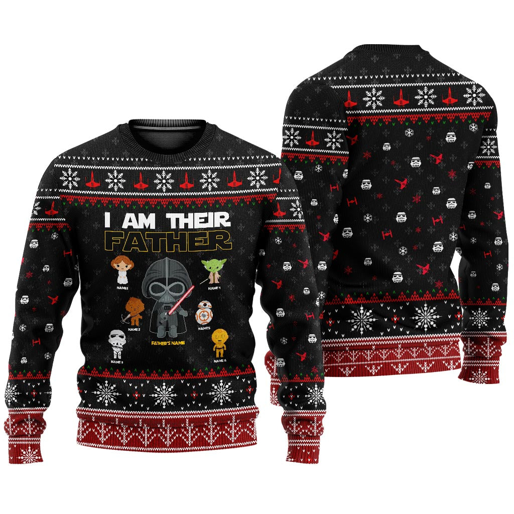 Personalized Christmas Sweater I Am Their Father Gift for Dad