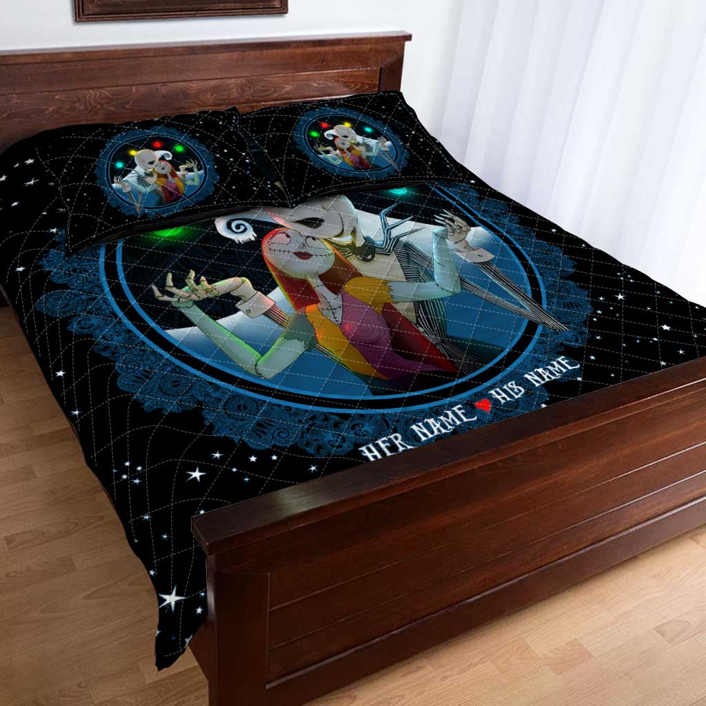 Personalized Nightmare Before Christmas Quilt Set | Custom Couple Gift