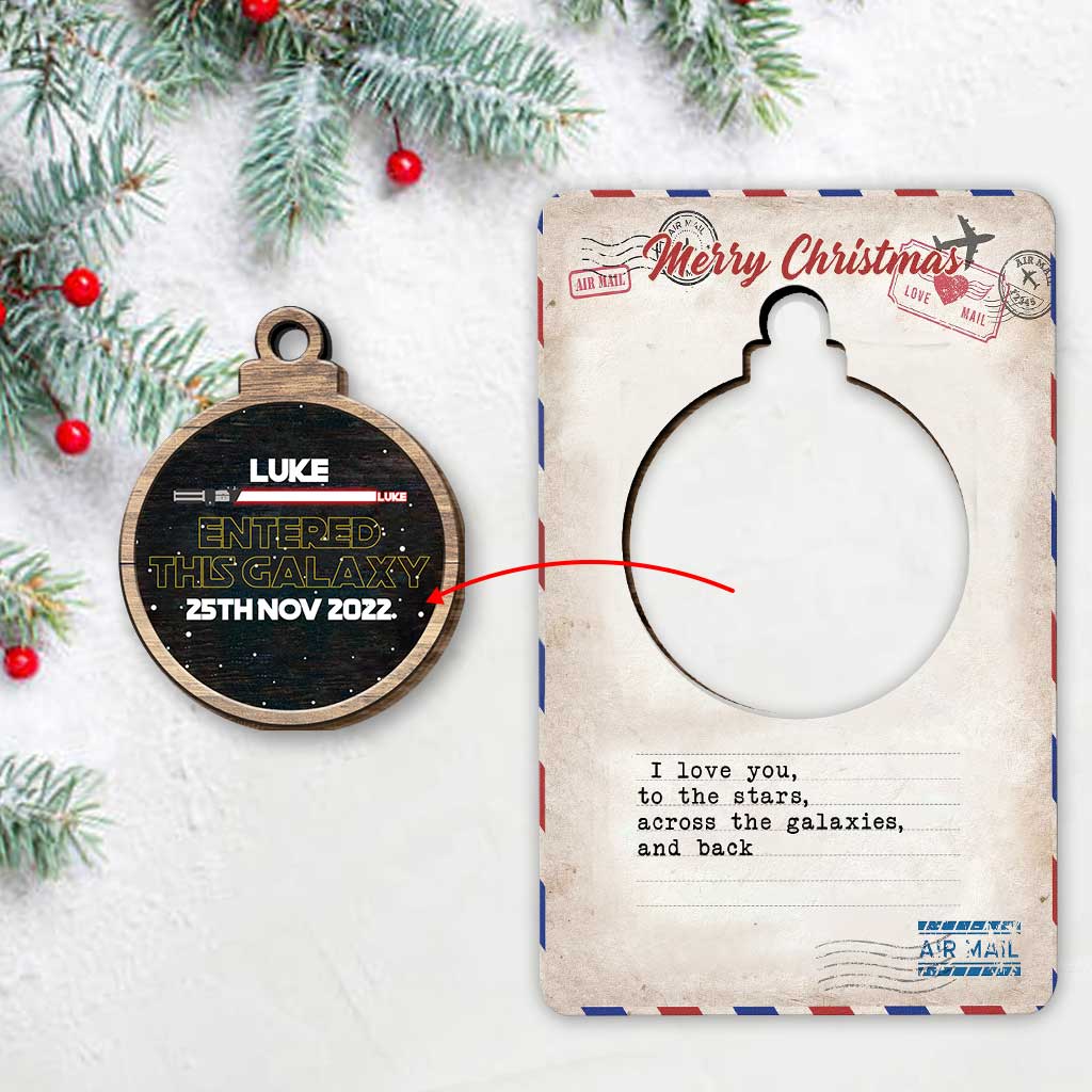 Personalized Wooden Christmas Ornament Pop Out Card Gift
