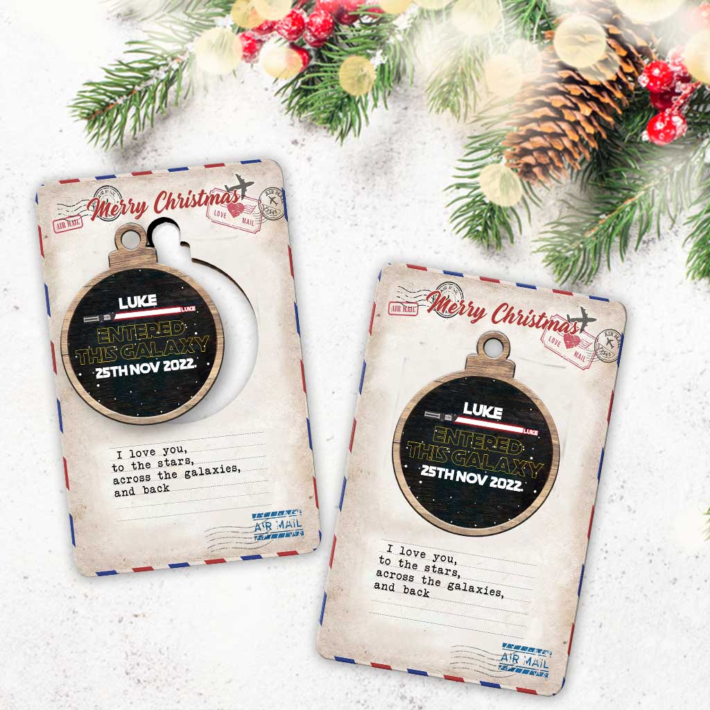 Personalized Wooden Christmas Ornament Pop Out Card Gift
