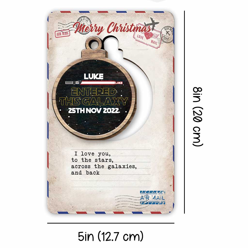 Personalized Wooden Christmas Ornament Pop Out Card Gift